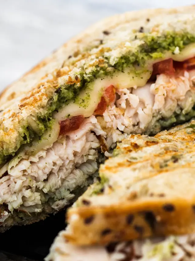 Oven Roasted Turkey Basil Pesto Panini
